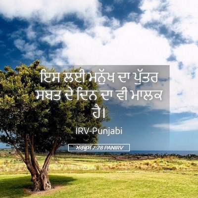 Picture 05 - ਮਰਕੁਸ 2:28 PANIRV - ਇਸ ਲਈ ਮਨੁੱਖ ਦਾ - Bible Verse Picture