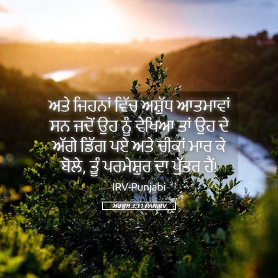 Picture 05 - ਮਰਕੁਸ 3:11 PANIRV - ਅਤੇ ਜਿਹਨਾਂ ਵਿੱਚ - Bible Verse Picture
