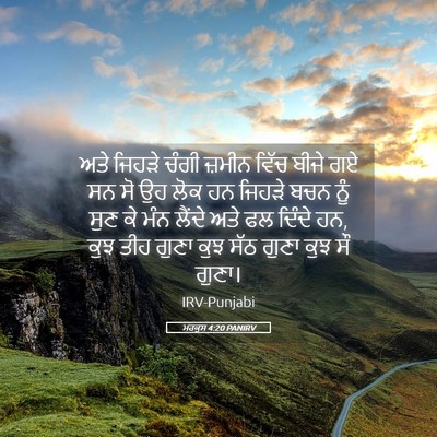 Picture 05 - ਮਰਕੁਸ 4:20 PANIRV - ਅਤੇ ਜਿਹੜੇ ਚੰਗੀ - Bible Verse Picture
