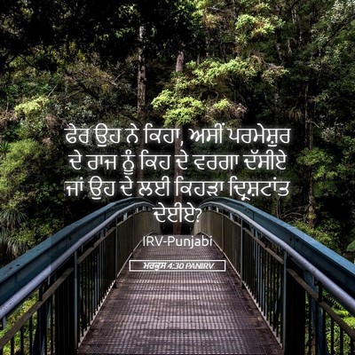 Picture 05 - ਮਰਕੁਸ 4:30 PANIRV - ਫੇਰ ਉਹ ਨੇ ਕਿਹਾ, - Bible Verse Picture