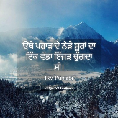 Picture 05 - ਮਰਕੁਸ 5:11 PANIRV - ਉੱਥੇ ਪਹਾੜ ਦੇ ਨੇੜੇ - Bible Verse Picture