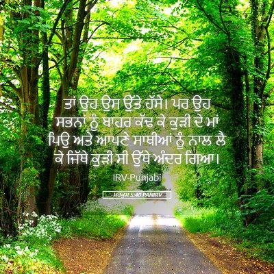 Picture 05 - ਮਰਕੁਸ 5:40 PANIRV - ਤਾਂ ਉਹ ਉਸ ਉੱਤੇ - Bible Verse Picture
