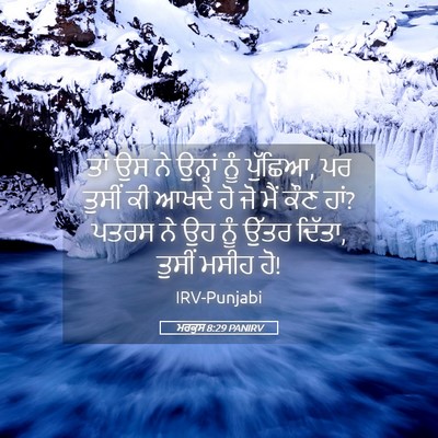 Picture 05 - ਮਰਕੁਸ 8:29 PANIRV - ਤਾਂ ਉਸ ਨੇ ਉਨ੍ਹਾਂ - Bible Verse Picture