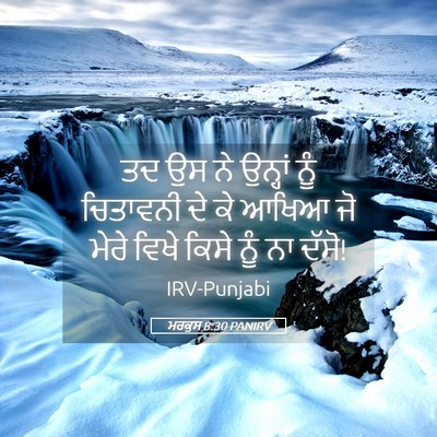 Picture 05 - ਮਰਕੁਸ 8:30 PANIRV - ਤਦ ਉਸ ਨੇ ਉਨ੍ਹਾਂ ਨੂੰ - Bible Verse Picture