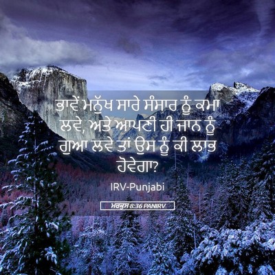 Picture 05 - ਮਰਕੁਸ 8:36 PANIRV - ਭਾਵੇਂ ਮਨੁੱਖ ਸਾਰੇ - Bible Verse Picture
