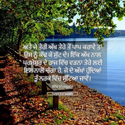Picture 05 - ਮਰਕੁਸ 9:47 PANIRV - ਅਤੇ ਜੇ ਤੇਰੀ ਅੱਖ - Bible Verse Picture