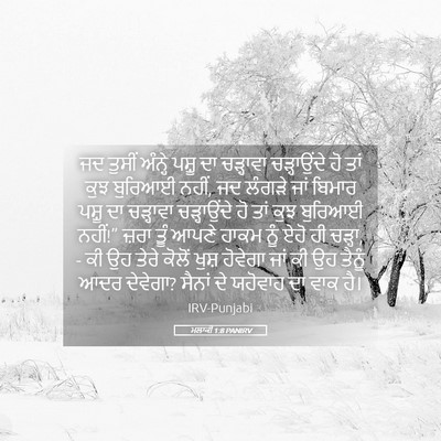 Picture 05 - ਮਲਾਕੀ 1:8 PANIRV - ਜਦ ਤੁਸੀਂ ਅੰਨ੍ਹੇ - Bible Verse Picture