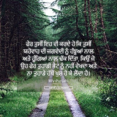 Picture 05 - ਮਲਾਕੀ 2:13 PANIRV - ਫੇਰ ਤੁਸੀਂ ਇਹ ਵੀ - Bible Verse Picture