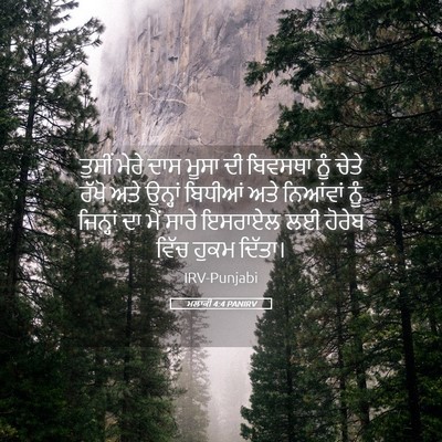 Picture 05 - ਮਲਾਕੀ 4:4 PANIRV - ਤੁਸੀਂ ਮੇਰੇ ਦਾਸ - Bible Verse Picture