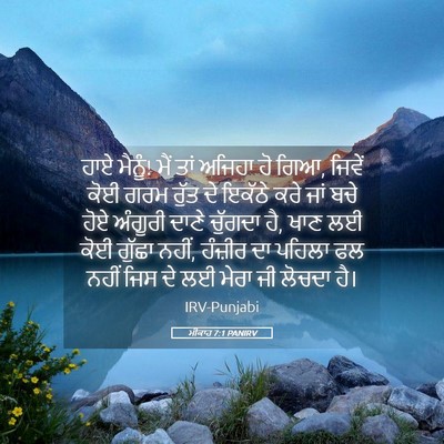 Picture 05 - ਮੀਕਾਹ 7:1 PANIRV - ਹਾਏ ਮੈਨੂੰ! ਮੈਂ ਤਾਂ - Bible Verse Picture