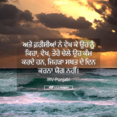 Picture 05 - ਮੱਤੀ 12:2 PANIRV - ਅਤੇ ਫ਼ਰੀਸੀਆਂ ਨੇ - Bible Verse Picture