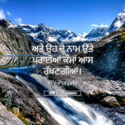 Picture 05 - ਮੱਤੀ 12:21 PANIRV - ਅਤੇ ਉਹ ਦੇ ਨਾਮ ਉੱਤੇ - Bible Verse Picture