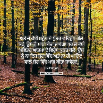Picture 05 - ਮੱਤੀ 12:32 PANIRV - ਅਤੇ ਜੇ ਕੋਈ ਮਨੁੱਖ ਦੇ - Bible Verse Picture