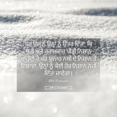 Picture 05 - ਮੱਤੀ 12:39 PANIRV - ਪਰ ਉਸ ਨੇ ਉਨ੍ਹਾਂ ਨੂੰ - Bible Verse Picture
