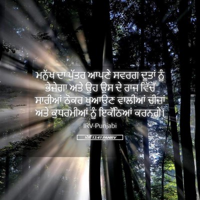 Picture 05 - ਮੱਤੀ 13:41 PANIRV - ਮਨੁੱਖ ਦਾ ਪੁੱਤਰ - Bible Verse Picture