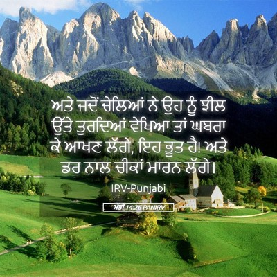 Picture 05 - ਮੱਤੀ 14:26 PANIRV - ਅਤੇ ਜਦੋਂ ਚੇਲਿਆਂ ਨੇ - Bible Verse Picture