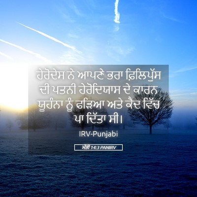 Picture 05 - ਮੱਤੀ 14:3 PANIRV - ਹੇਰੋਦੇਸ ਨੇ ਆਪਣੇ - Bible Verse Picture