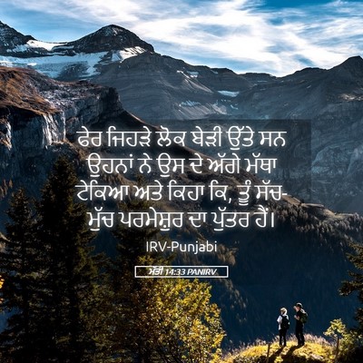 Picture 05 - ਮੱਤੀ 14:33 PANIRV - ਫੇਰ ਜਿਹੜੇ ਲੋਕ ਬੇੜੀ - Bible Verse Picture