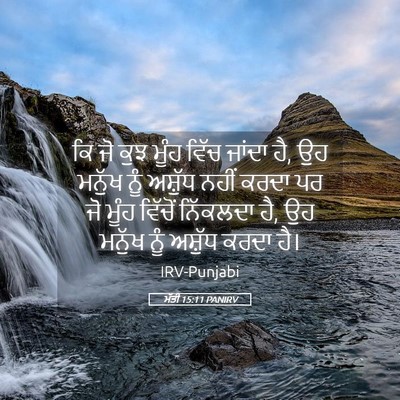 Picture 05 - ਮੱਤੀ 15:11 PANIRV - ਕਿ ਜੋ ਕੁਝ ਮੂੰਹ ਵਿੱਚ - Bible Verse Picture