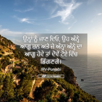 Picture 05 - ਮੱਤੀ 15:14 PANIRV - ਉਨ੍ਹਾਂ ਨੂੰ ਜਾਣ ਦਿਓ, - Bible Verse Picture