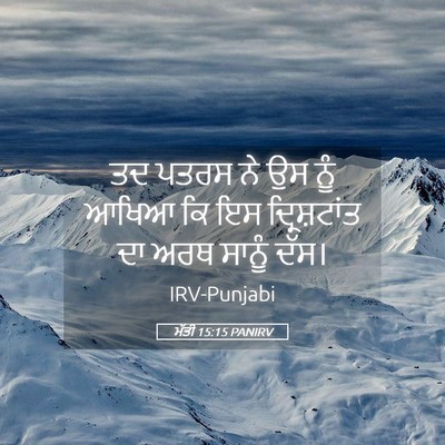 Picture 05 - ਮੱਤੀ 15:15 PANIRV - ਤਦ ਪਤਰਸ ਨੇ ਉਸ ਨੂੰ - Bible Verse Picture
