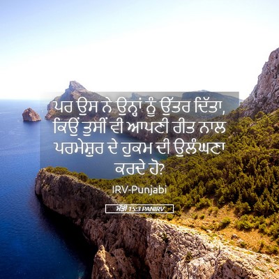 Picture 05 - ਮੱਤੀ 15:3 PANIRV - ਪਰ ਉਸ ਨੇ ਉਨ੍ਹਾਂ ਨੂੰ - Bible Verse Picture