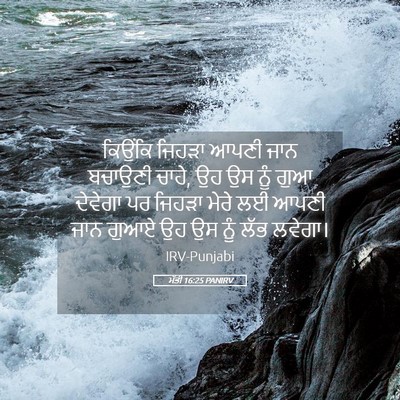 Picture 05 - ਮੱਤੀ 16:25 PANIRV - ਕਿਉਂਕਿ ਜਿਹੜਾ ਆਪਣੀ - Bible Verse Picture