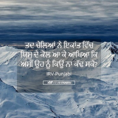 Picture 05 - ਮੱਤੀ 17:19 PANIRV - ਤਦ ਚੇਲਿਆਂ ਨੇ ਇਕਾਂਤ - Bible Verse Picture