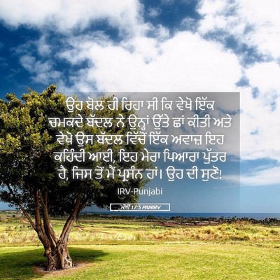 Picture 05 - ਮੱਤੀ 17:5 PANIRV - ਉਹ ਬੋਲ ਹੀ ਰਿਹਾ ਸੀ - Bible Verse Picture
