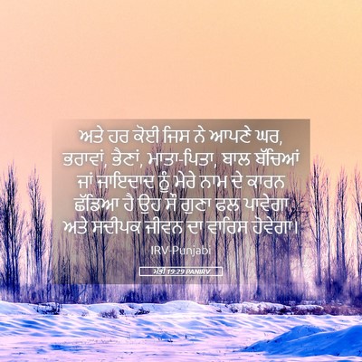 Picture 05 - ਮੱਤੀ 19:29 PANIRV - ਅਤੇ ਹਰ ਕੋਈ ਜਿਸ ਨੇ - Bible Verse Picture