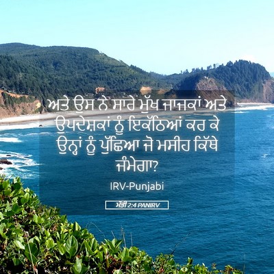 Picture 05 - ਮੱਤੀ 2:4 PANIRV - ਅਤੇ ਉਸ ਨੇ ਸਾਰੇ ਮੁੱਖ - Bible Verse Picture