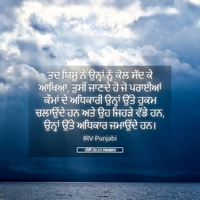 Picture 05 - ਮੱਤੀ 20:25 PANIRV - ਤਦ ਯਿਸੂ ਨੇ ਉਨ੍ਹਾਂ - Bible Verse Picture