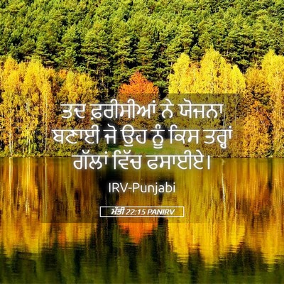 Picture 05 - ਮੱਤੀ 22:15 PANIRV - ਤਦ ਫ਼ਰੀਸੀਆਂ ਨੇ - Bible Verse Picture