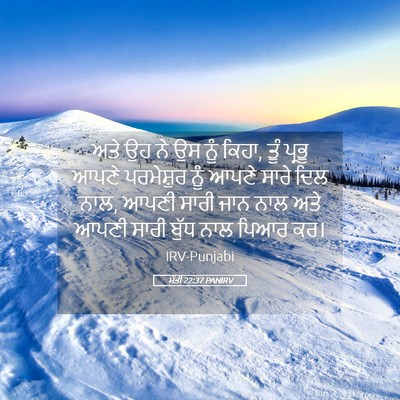 Picture 05 - ਮੱਤੀ 22:37 PANIRV - ਅਤੇ ਉਹ ਨੇ ਉਸ ਨੂੰ - Bible Verse Picture