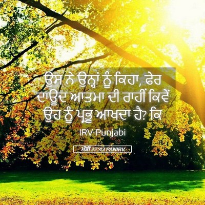 Picture 05 - ਮੱਤੀ 22:43 PANIRV - ਉਸ ਨੇ ਉਨ੍ਹਾਂ ਨੂੰ - Bible Verse Picture