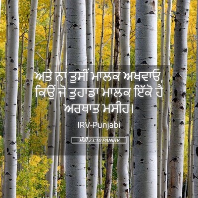 Picture 05 - ਮੱਤੀ 23:10 PANIRV - ਅਤੇ ਨਾ ਤੁਸੀਂ ਮਾਲਕ - Bible Verse Picture