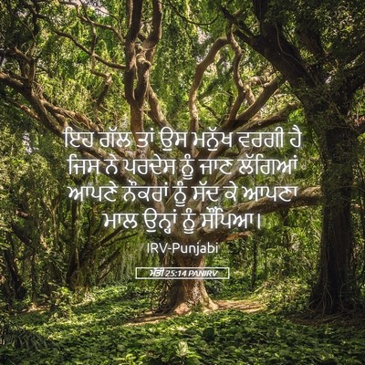 Picture 05 - ਮੱਤੀ 25:14 PANIRV - ਇਹ ਗੱਲ ਤਾਂ ਉਸ ਮਨੁੱਖ - Bible Verse Picture