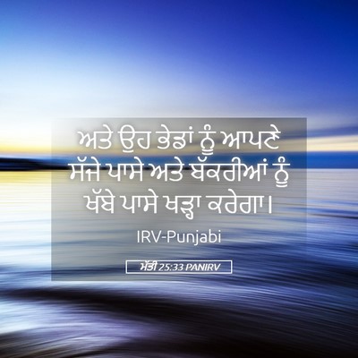Picture 05 - ਮੱਤੀ 25:33 PANIRV - ਅਤੇ ਉਹ ਭੇਡਾਂ ਨੂੰ - Bible Verse Picture