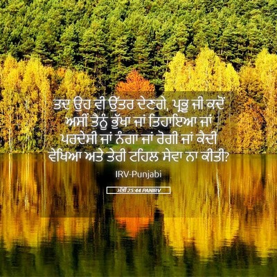 Picture 05 - ਮੱਤੀ 25:44 PANIRV - ਤਦ ਉਹ ਵੀ ਉੱਤਰ - Bible Verse Picture