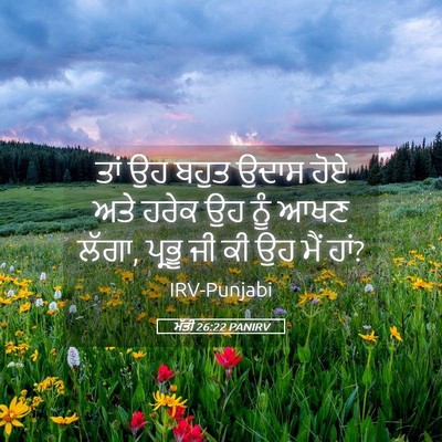 Picture 05 - ਮੱਤੀ 26:22 PANIRV - ਤਾਂ ਉਹ ਬਹੁਤ ਉਦਾਸ - Bible Verse Picture