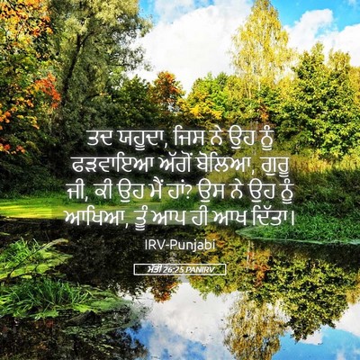 Picture 05 - ਮੱਤੀ 26:25 PANIRV - ਤਦ ਯਹੂਦਾ, ਜਿਸ ਨੇ ਉਹ - Bible Verse Picture