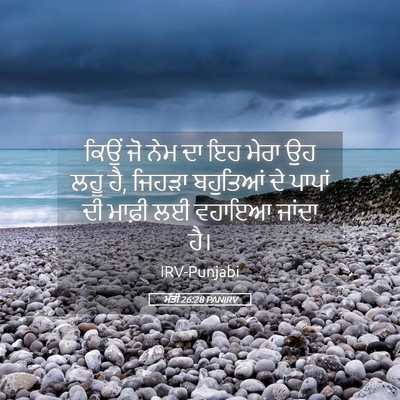 Picture 05 - ਮੱਤੀ 26:28 PANIRV - ਕਿਉਂ ਜੋ ਨੇਮ ਦਾ ਇਹ - Bible Verse Picture