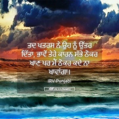 Picture 05 - ਮੱਤੀ 26:33 PANIRV - ਤਦ ਪਤਰਸ ਨੇ ਉਹ ਨੂੰ - Bible Verse Picture
