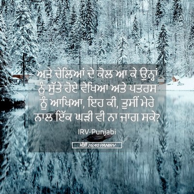 Picture 05 - ਮੱਤੀ 26:40 PANIRV - ਅਤੇ ਚੇਲਿਆਂ ਦੇ ਕੋਲ ਆ - Bible Verse Picture