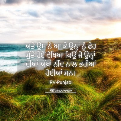 Picture 05 - ਮੱਤੀ 26:43 PANIRV - ਅਤੇ ਉਸ ਨੇ ਆ ਕੇ - Bible Verse Picture