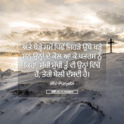 Picture 05 - ਮੱਤੀ 26:73 PANIRV - ਅਤੇ ਥੋੜ੍ਹੇ ਸਮੇਂ - Bible Verse Picture