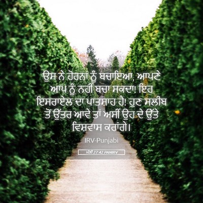 Picture 05 - ਮੱਤੀ 27:42 PANIRV - ਉਸ ਨੇ ਹੋਰਨਾਂ ਨੂੰ - Bible Verse Picture