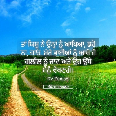 Picture 05 - ਮੱਤੀ 28:10 PANIRV - ਤਾਂ ਯਿਸੂ ਨੇ ਉਨ੍ਹਾਂ - Bible Verse Picture