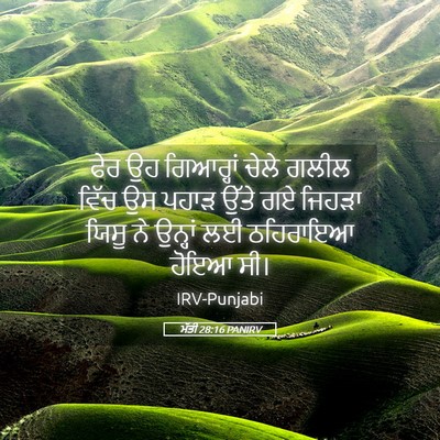 Picture 05 - ਮੱਤੀ 28:16 PANIRV - ਫੇਰ ਉਹ ਗਿਆਰ੍ਹਾਂ - Bible Verse Picture