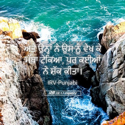 Picture 05 - ਮੱਤੀ 28:17 PANIRV - ਅਤੇ ਉਨ੍ਹਾਂ ਨੇ ਉਸ - Bible Verse Picture